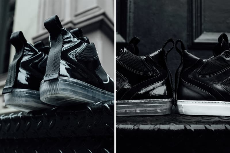 RtA Introduces a Duo of Luxury Sneakers black white leather mesh patent velour calf leather mesh translucent sole vitello grosgrain rayon ribbon la california los angeles
