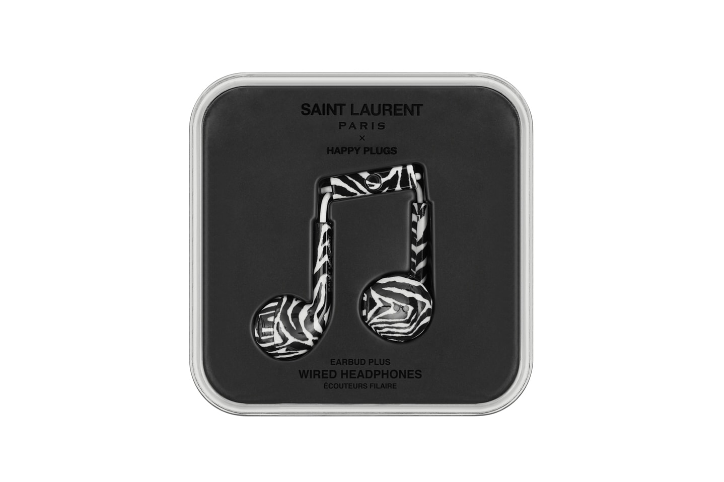 Saint Laurent YEVO Happy Plugs Earphones Charger Release Leopard Zebra Black Silver Gold