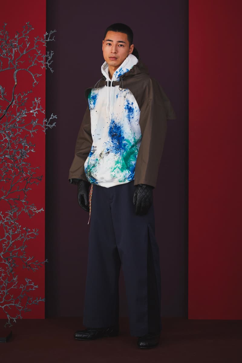 Sasquatchfabrix Fall Winter 2020 Collection Matsurowanumono kimono noragi traditional japanese japan streetwear denim paintsplatter velvet plaid gown happi sumi-e ink tokyo lookbook