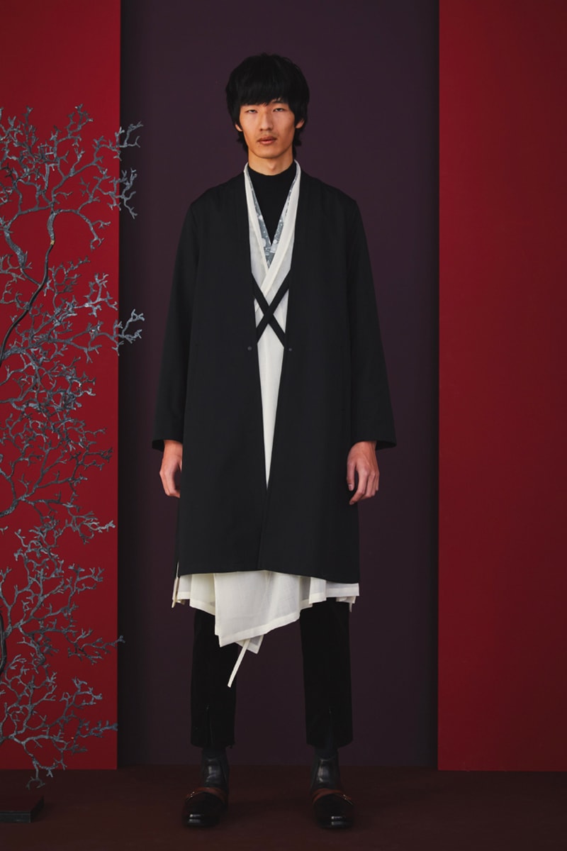 Sasquatchfabrix Fall Winter 2020 Collection Matsurowanumono kimono noragi traditional japanese japan streetwear denim paintsplatter velvet plaid gown happi sumi-e ink tokyo lookbook
