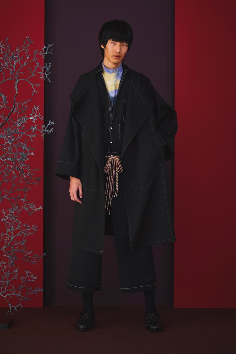 Sasquatchfabrix Fall Winter 2020 Collection Matsurowanumono kimono noragi traditional japanese japan streetwear denim paintsplatter velvet plaid gown happi sumi-e ink tokyo lookbook