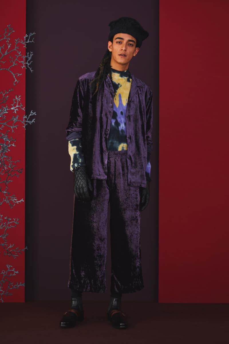 Sasquatchfabrix Fall Winter 2020 Collection Matsurowanumono kimono noragi traditional japanese japan streetwear denim paintsplatter velvet plaid gown happi sumi-e ink tokyo lookbook