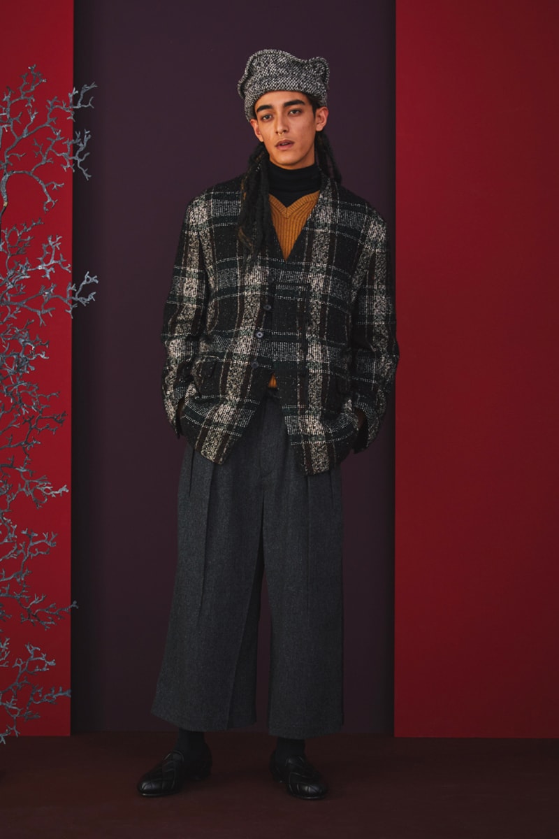 Sasquatchfabrix Fall Winter 2020 Collection Matsurowanumono kimono noragi traditional japanese japan streetwear denim paintsplatter velvet plaid gown happi sumi-e ink tokyo lookbook