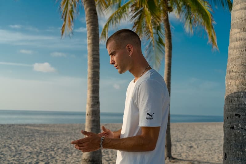 shoe palace shoes sneakers footwear clothes clothing apparel line spring summer 2019 june falling coconuts white teal black grey gray blue rs x collab collaboration puma t shirts tees shorts