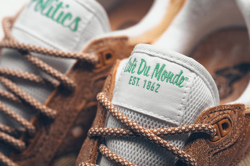 Sneaker Politics x Saucony x Café Du Monde Model sneaker new orleans heritage coffee donuts exclusive powdered sugar