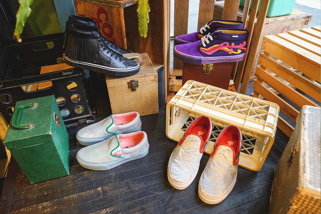 Sole Classics Vans The Funk Collection funk soul rock and roll hall of fame ohio retailer flower 70s chukka sk8-hi slip-on lx