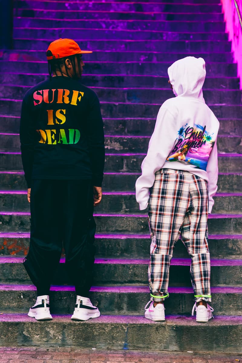 Surf Is Dead Wave 8 Collection Paris Streetwear Wave 7 vivid bold t-shirt graphics hoodie long-sleeve pants sweats