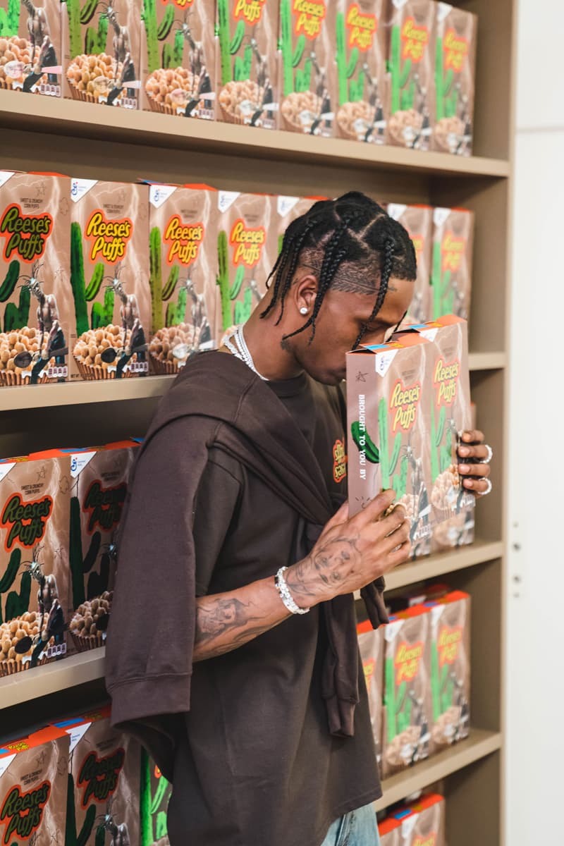 Travis Scott At His Reese S Puffs Paris Pop Up Hypebeast