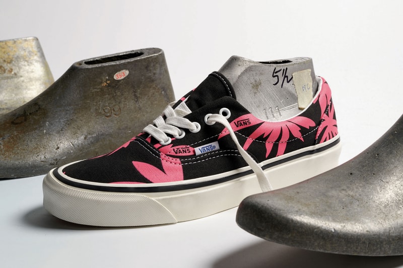 vans anaheim era sk8-hi factory collection pack print stripes summer leaf release information first look buy cop purchase blue red black pink