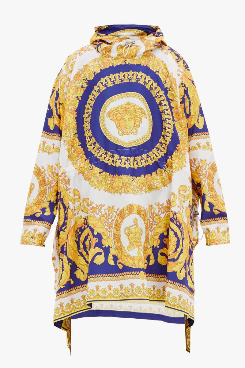Versace Baroque-Print Technical Poncho Release Info medusa head matchesfashion.com overcoats jackets ponchos drop date price 