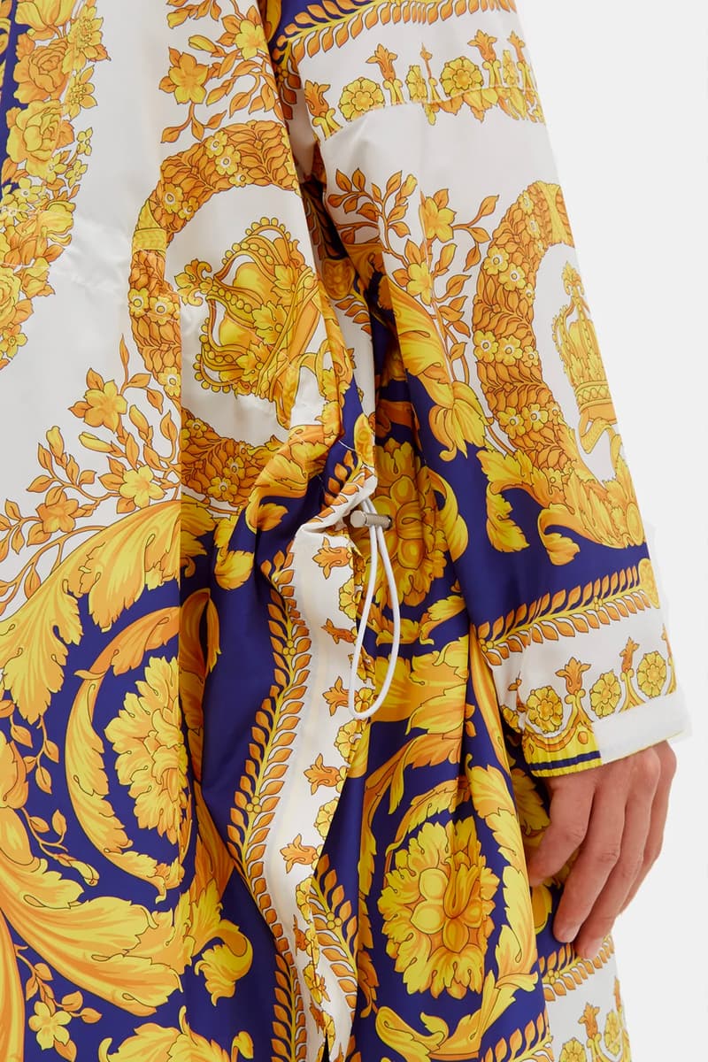 Versace Baroque-Print Technical Poncho Release Info medusa head matchesfashion.com overcoats jackets ponchos drop date price