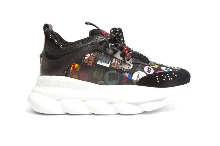 Versace - Feather Print Multicolor Chain Reaction Sneakers  HBX - Globally  Curated Fashion and Lifestyle by Hypebeast