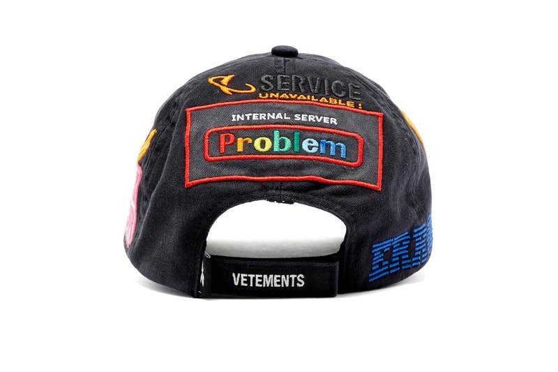 vetements error embroidered twill baseball cap fall winter 2019 computer privacy fashion message hat demna gvasalia