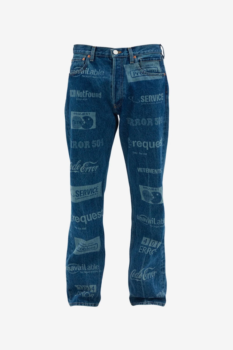 Vetements Error-Print Denim Jacket Jeans Release Blue 2019 Spring Summer 