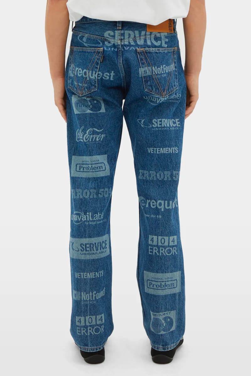 vetements print jeans