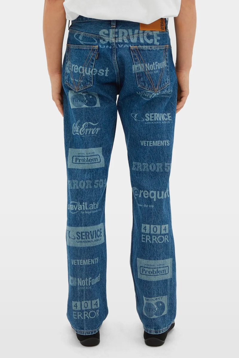 Vetements Error-Print Denim Jacket Jeans Release Blue 2019 Spring Summer 