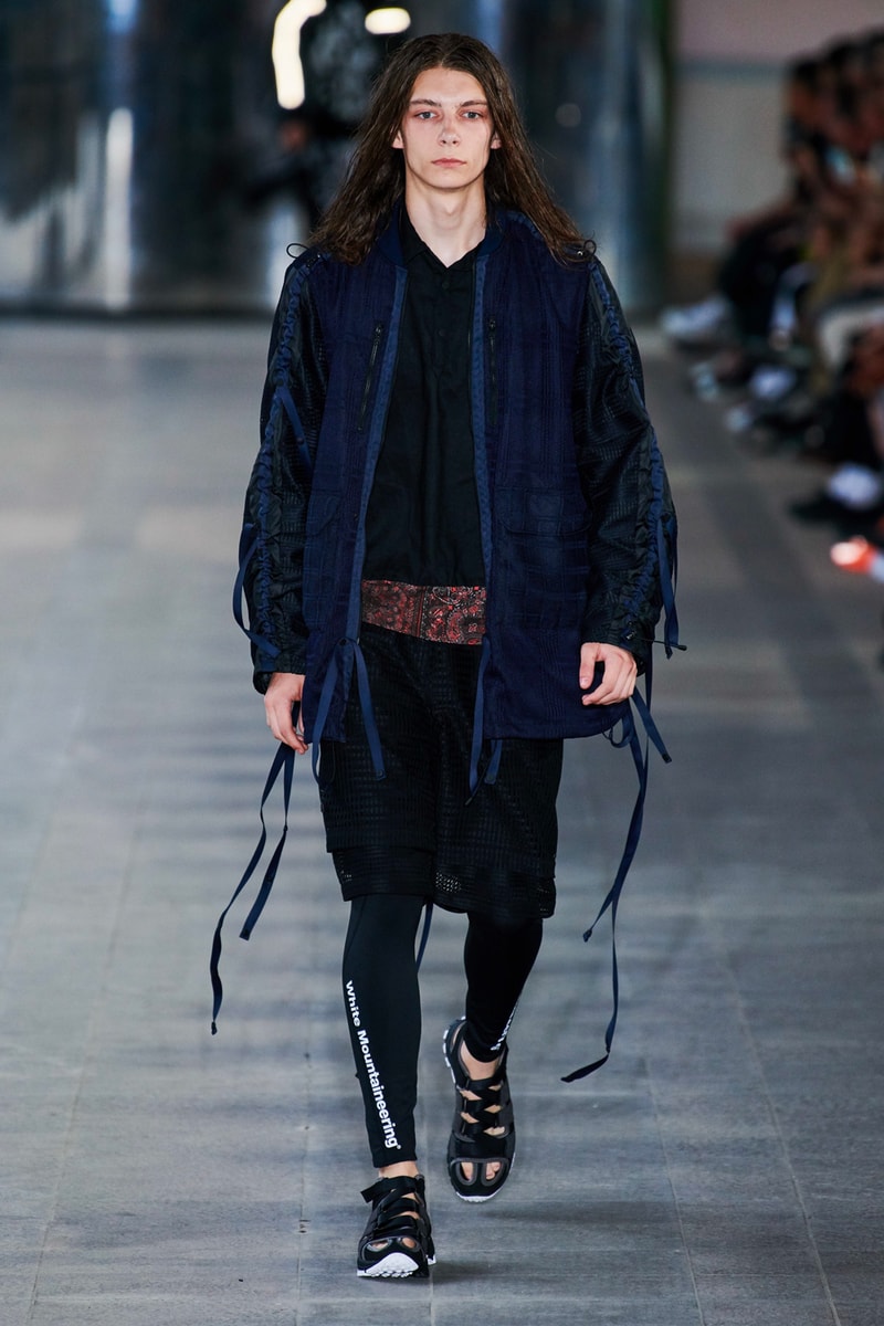 White Mountaineering Spring/Summer 2020 Runway PFW Show paris fashion week mens technical apparel militarism functional japan outdoor gear tropical paisley prints 