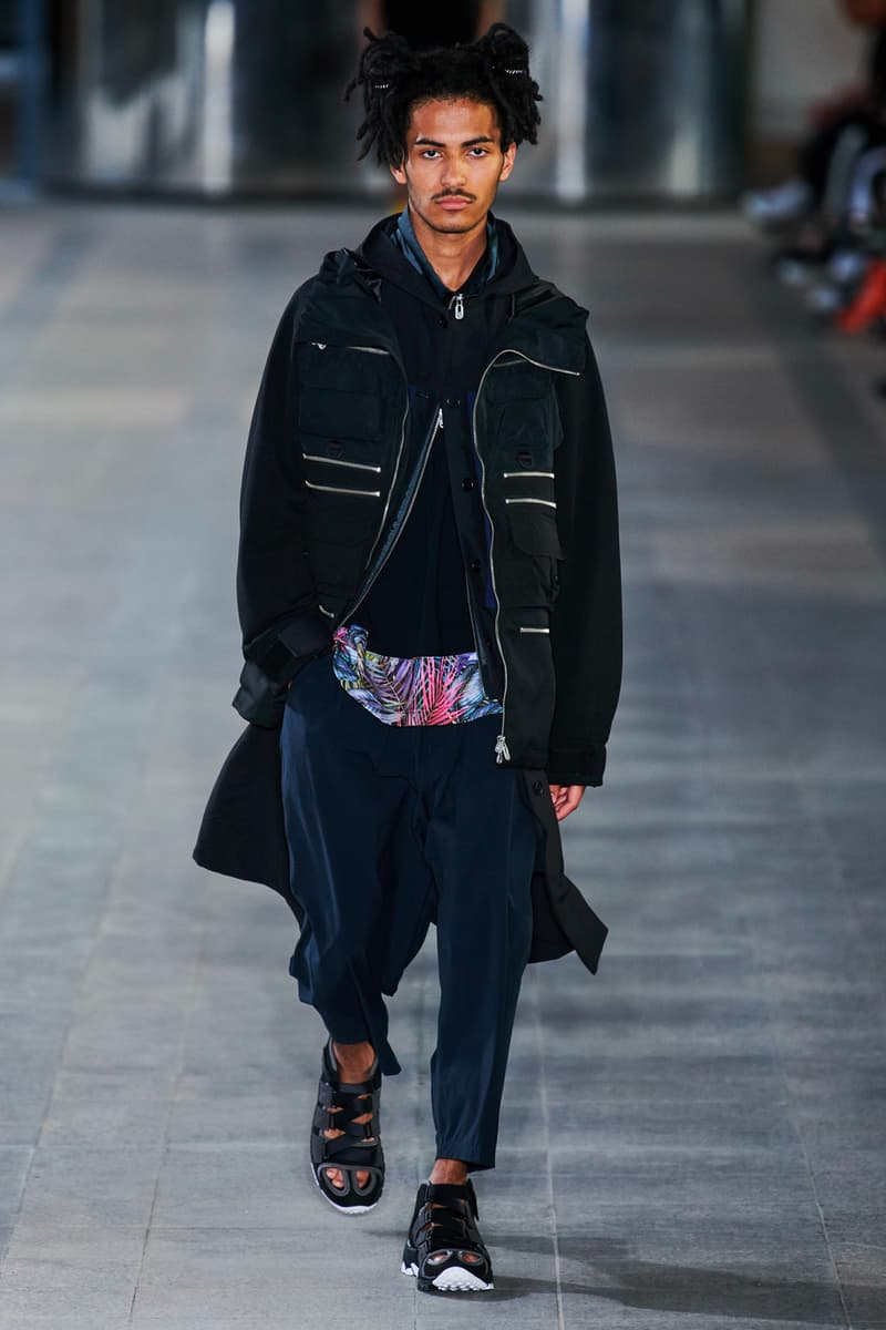 White Mountaineering Spring/Summer 2020 Runway PFW Show paris fashion week mens technical apparel militarism functional japan outdoor gear tropical paisley prints 