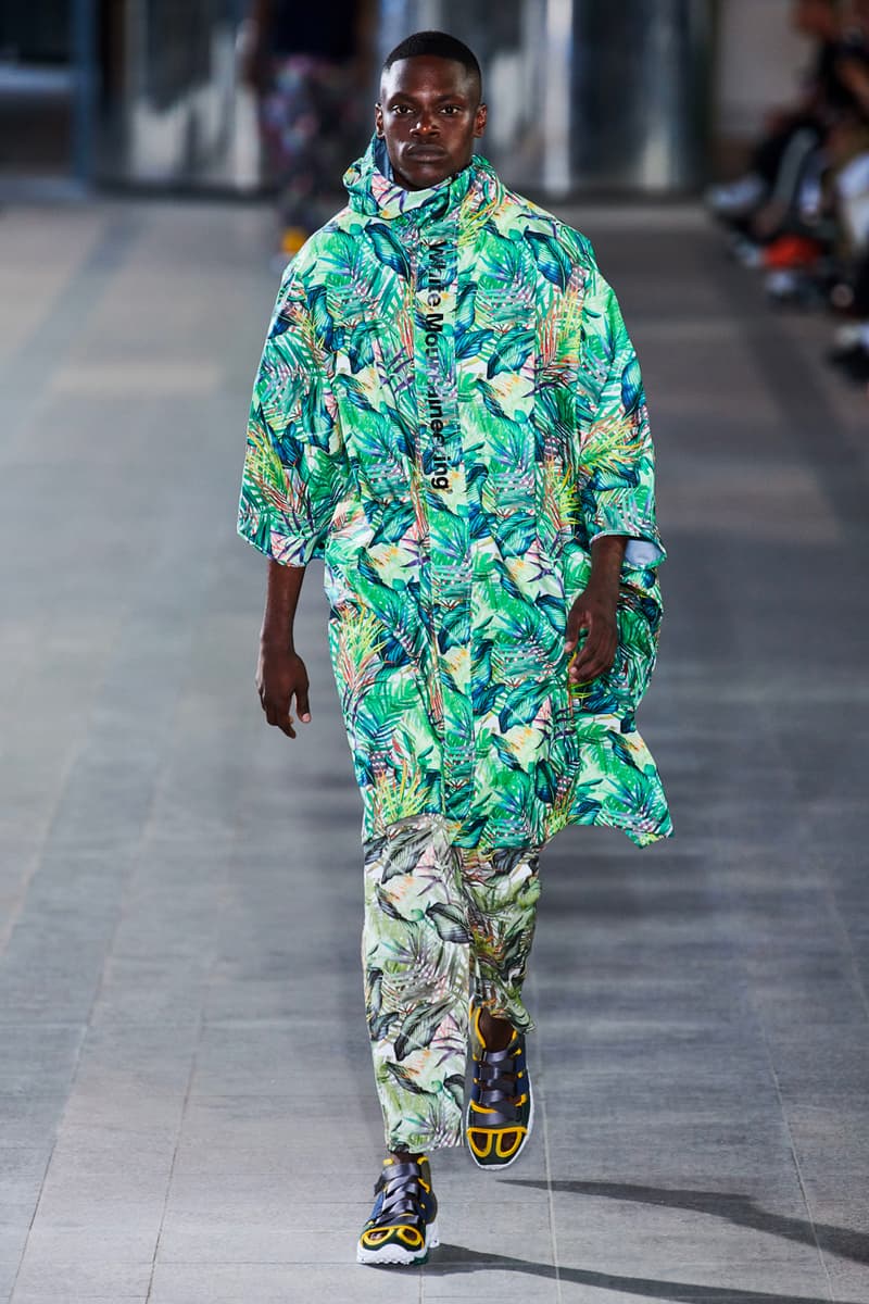 White Mountaineering Spring/Summer 2020 Runway PFW Show paris fashion week mens technical apparel militarism functional japan outdoor gear tropical paisley prints 