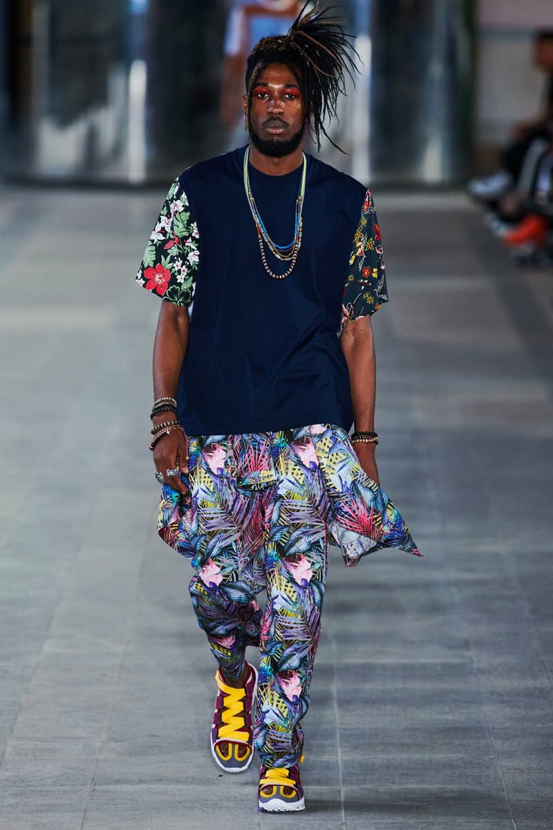 White Mountaineering Spring/Summer 2020 Runway PFW Show paris fashion week mens technical apparel militarism functional japan outdoor gear tropical paisley prints 