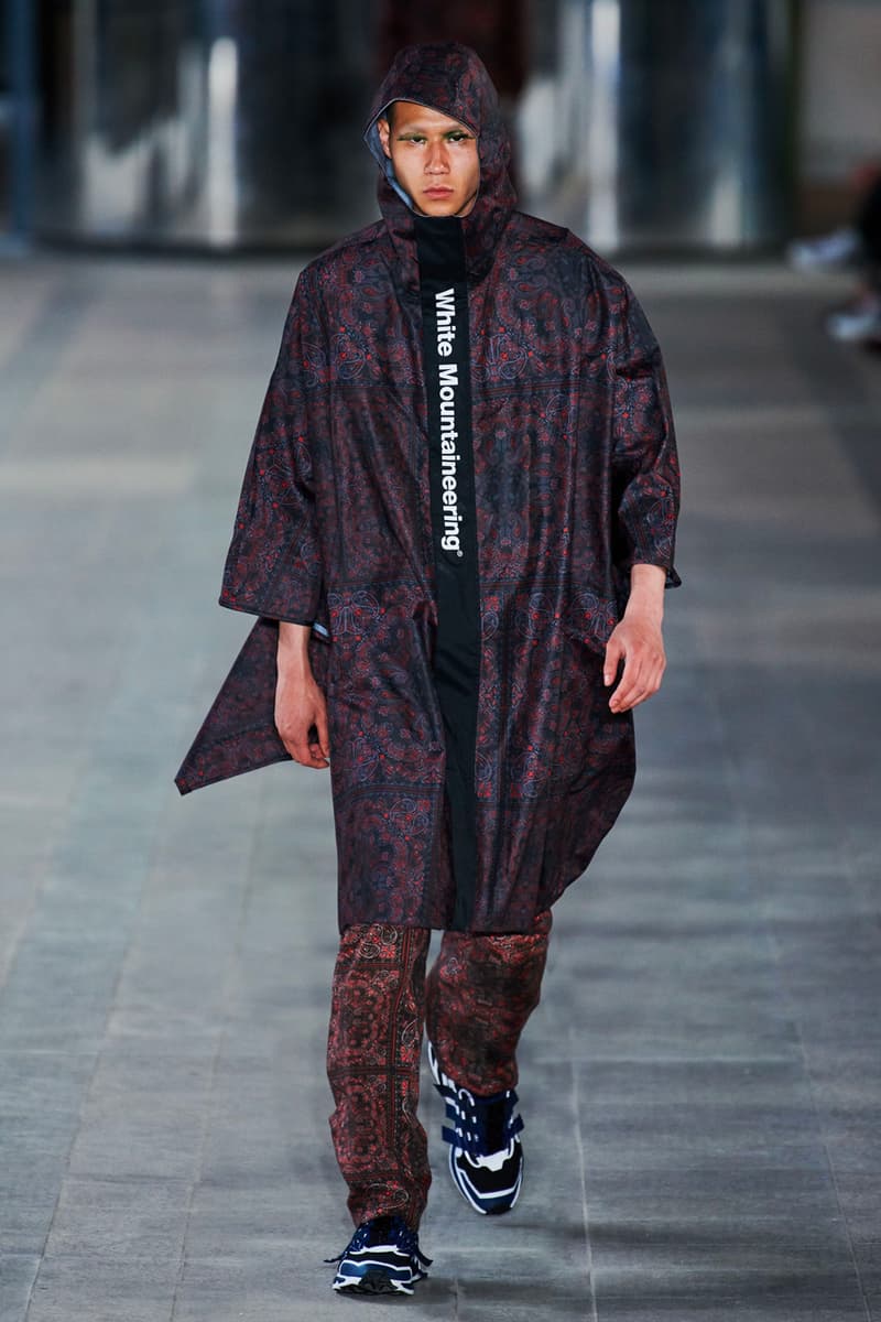 White Mountaineering Spring/Summer 2020 Runway PFW Show paris fashion week mens technical apparel militarism functional japan outdoor gear tropical paisley prints 