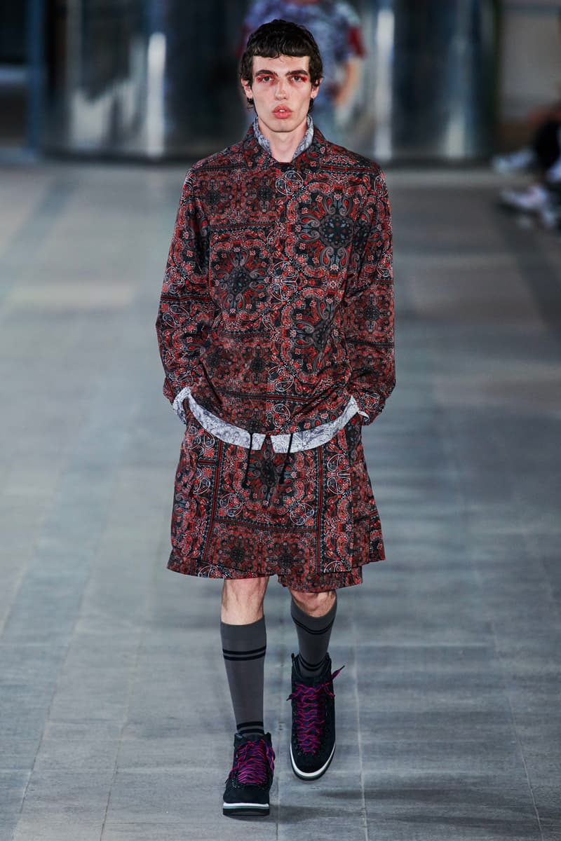 White Mountaineering Spring/Summer 2020 Runway PFW Show paris fashion week mens technical apparel militarism functional japan outdoor gear tropical paisley prints
