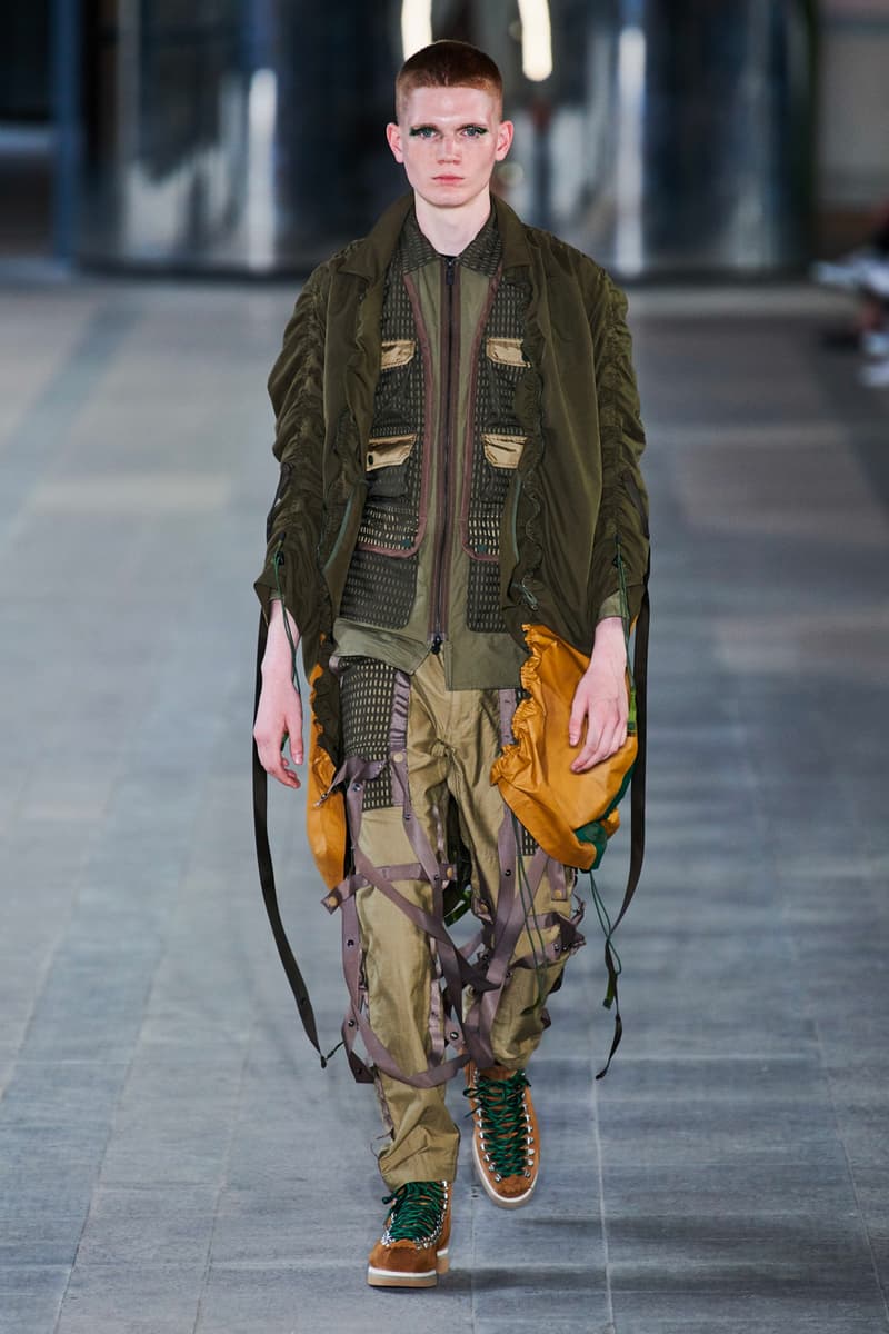 White Mountaineering Spring/Summer 2020 Runway PFW Show paris fashion week mens technical apparel militarism functional japan outdoor gear tropical paisley prints 