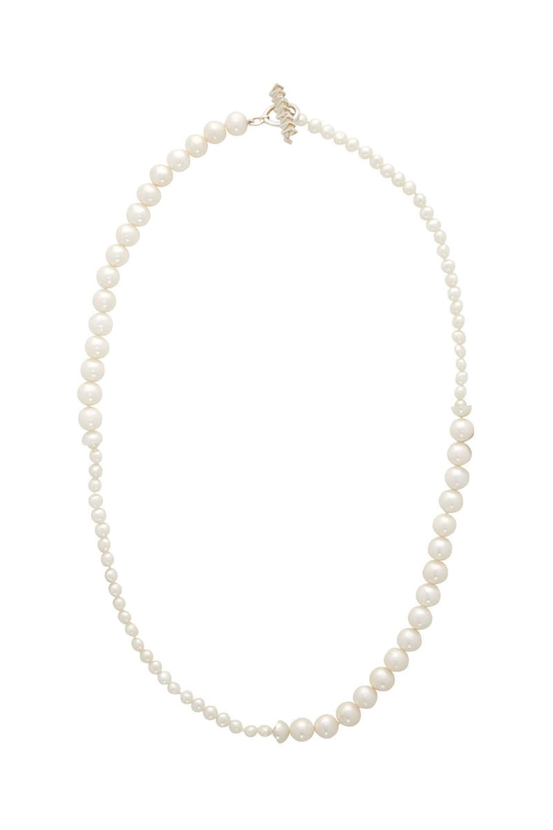 WWW.WILLSHOTT SSENSE Exclusive Pearl Jewelry Necklace Bracelet Onyx Freshwater Jewels Engraved Hardware Silver Toggle 20 Inch Length 8 Circumference Sterling Silver
