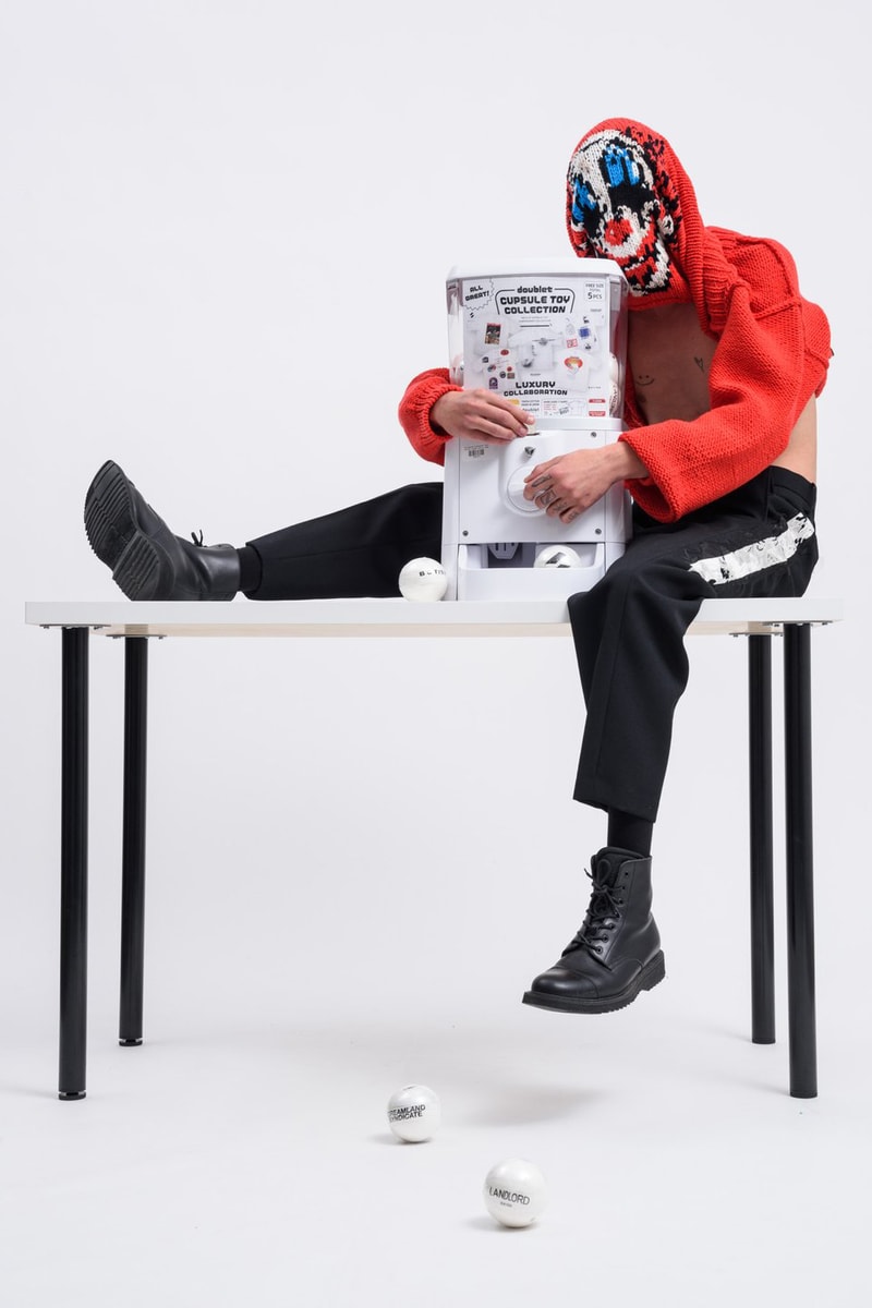 017 Editorial Features Doublet Fall Winter 2019 Collection Vancouver Retailer 5 layered socks hand painted fur jacket toy capsule compressed t shirt graphic random masks surprise clown
