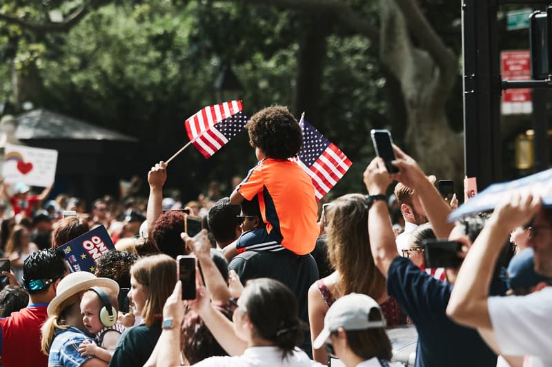 2019 USWNT fifa World Cup Championship ticker tape Parade NYC Photo Recap new york city united states of america womens national team soccer football float Megan Rapinoe morgan team photos mayor Bill de Blasio