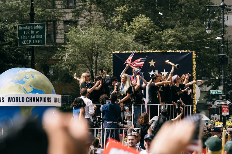 2019 USWNT fifa World Cup Championship ticker tape Parade NYC Photo Recap new york city united states of america womens national team soccer football float Megan Rapinoe morgan team photos mayor Bill de Blasio