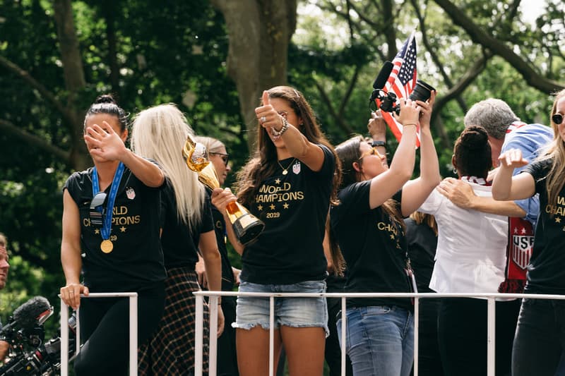 2019 USWNT fifa World Cup Championship ticker tape Parade NYC Photo Recap new york city united states of america womens national team soccer football float Megan Rapinoe morgan team photos mayor Bill de Blasio