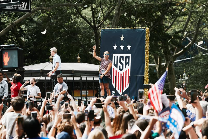 2019 USWNT fifa World Cup Championship ticker tape Parade NYC Photo Recap new york city united states of america womens national team soccer football float Megan Rapinoe morgan team photos mayor Bill de Blasio