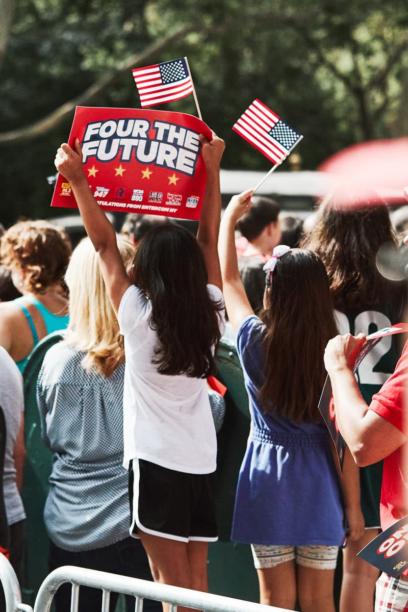 2019 USWNT fifa World Cup Championship ticker tape Parade NYC Photo Recap new york city united states of america womens national team soccer football float Megan Rapinoe morgan team photos mayor Bill de Blasio