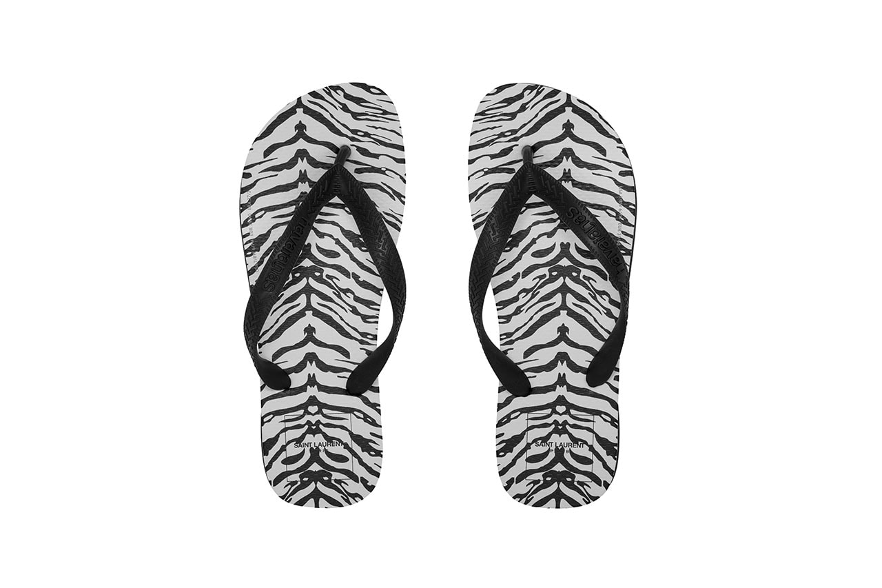 Saint Laurent x Havianas Zebra Flip-Flop Collaboration release date info buy 65 usd price july 31 2019