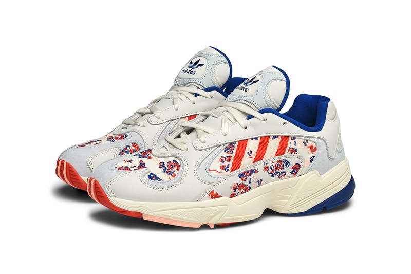 adidas Originals Yung-1 "Lucky Cloud" Japanese Traditional Cloud Floral Embroidered Pattern "Collegiate Royal/Active Red" Colorway Torsion Sneaker Release Information