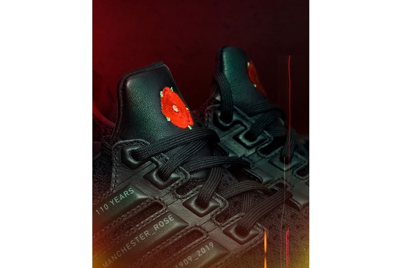 Manchester United x adidas UltraBOOST "Rose" Release football soccer FA cup win sneakers black red red Lancashire rose