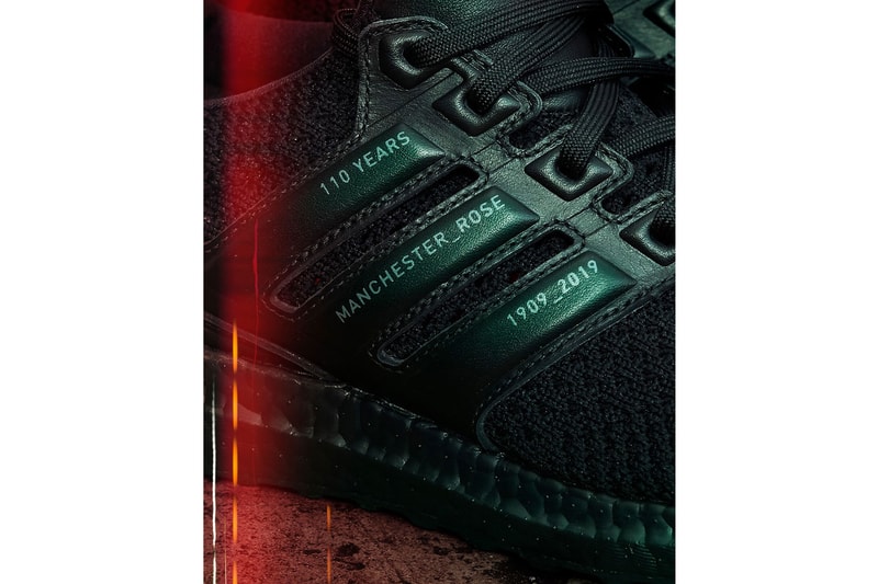 Manchester United x adidas UltraBOOST "Rose" Release football soccer FA cup win sneakers black red red Lancashire rose