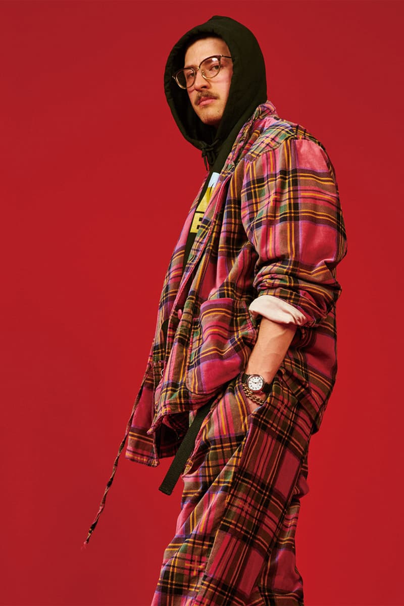 AïE Fall Winter 2019 collection Nepenthes Tokyo Japanese label tailored duck canvas americana workwear flannel leather plaid traditional mill houndstooth fleece puffer layering