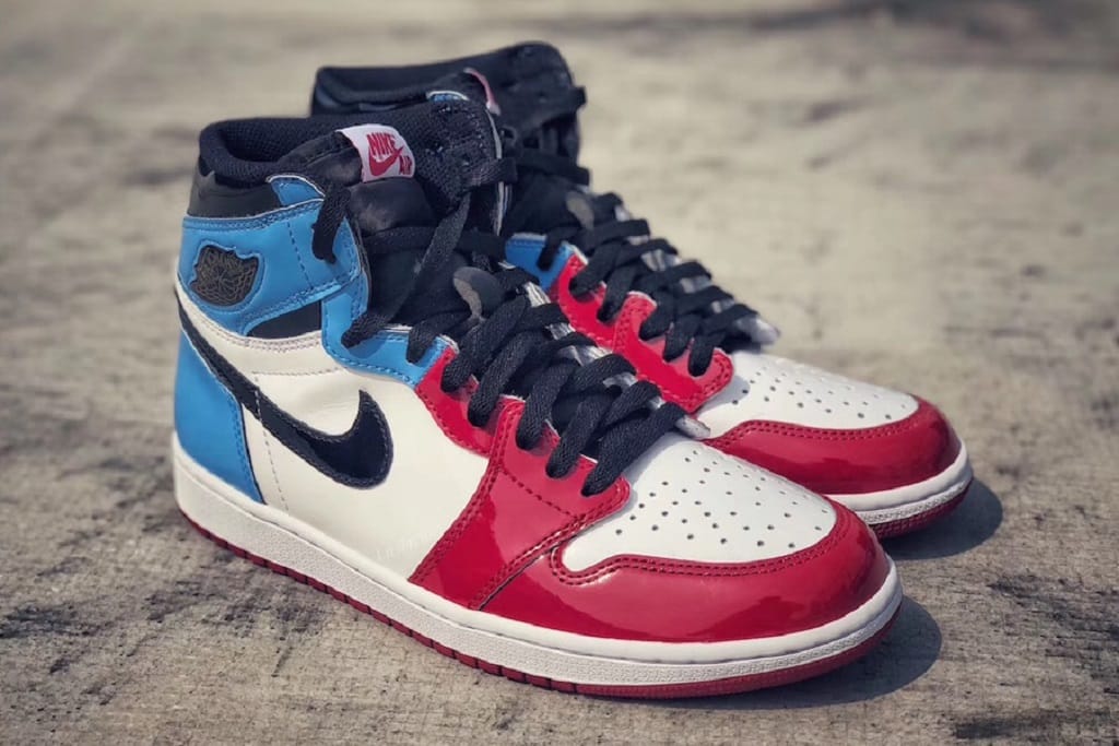 blue and red air jordans