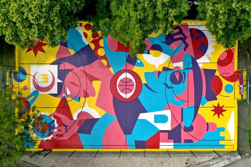 AkaCorleone Turns Basketball Court into Public Art Project
