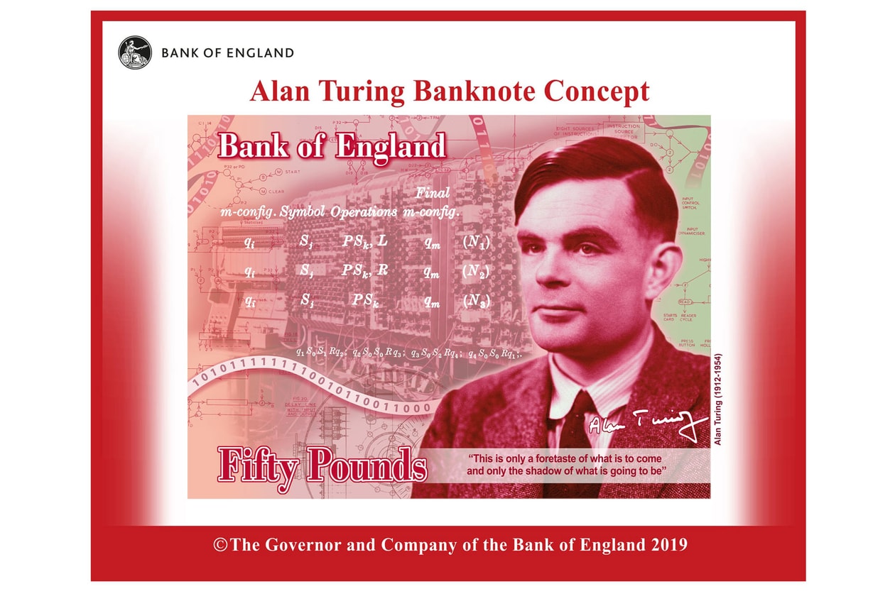 Alan Turing Chosen for Bank of England £50 Note money banknotes bills sterling pounds benedict cumberbatch the imitation game