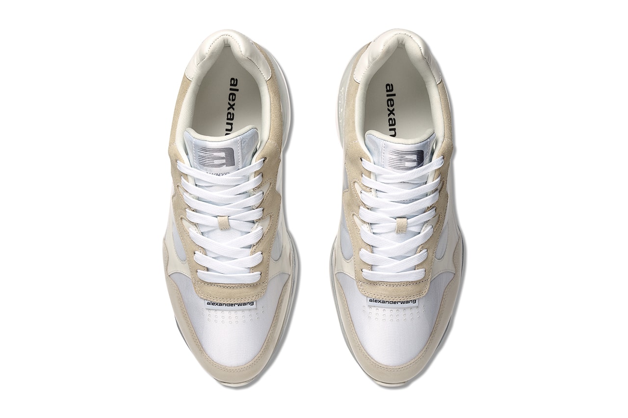 Alexander Wang Stadium Sneaker Black White pvc suede leather mesh logo see through plastic layer futuristic rubber technology padded collar ss19