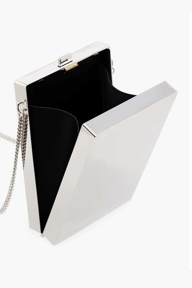 Metallic Silver Card Case Necklace Blue And Silver Cigarette Case holder Brass yoon ahn sheen gloss accessories 925 debossed branding