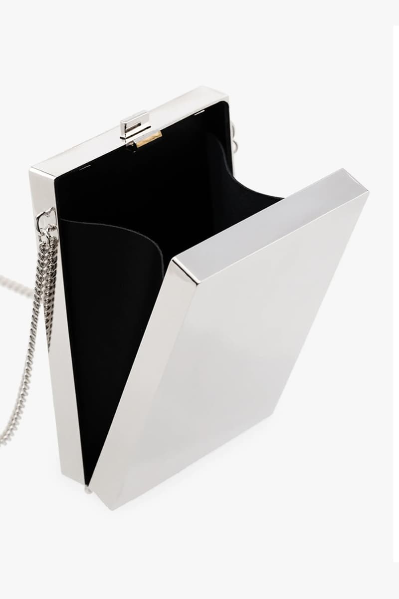 Metallic Silver Card Case Necklace Blue And Silver Cigarette Case holder Brass yoon ahn sheen gloss accessories 925 debossed branding