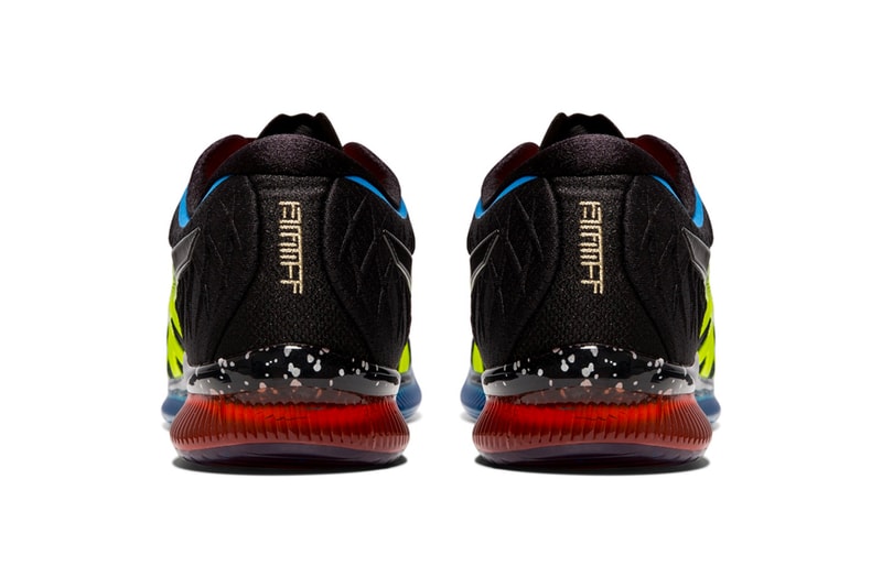 Asics GEL Quantum Infinity Black Safety Yellow Fluorescent gel ortholite sockliner foot cushioning technology 360 movement red blue gradient gradation running sneaker footwear