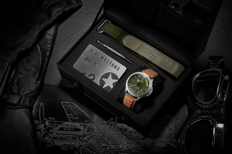 AVI-8 Create a P-51 Mustang Inspired Timepiece Fashion Watches Hand Made Aviation North American Leather Strap Detailing Hypebeast Streetwear