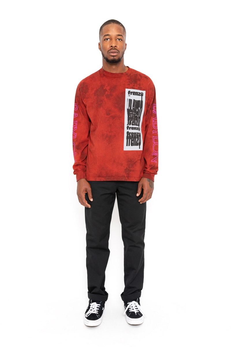 BABYLON LA Spring Summer 2019 Collection lookbook graphic pieces black and white skulls x rays roses peace sign west coast pants tees long sleeves acid wash long sleeves