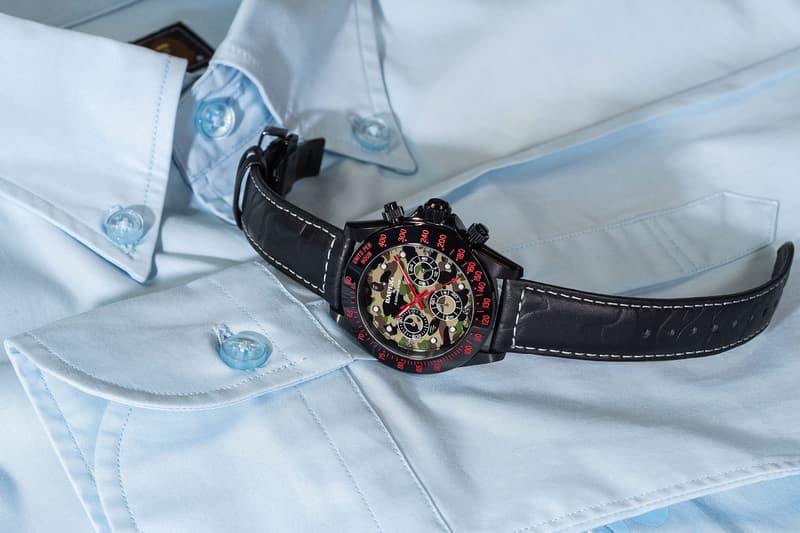 BAPE 1ST CAMO Type 3 BAPEX With Leather Straps release black a bathing ape watches timepieces