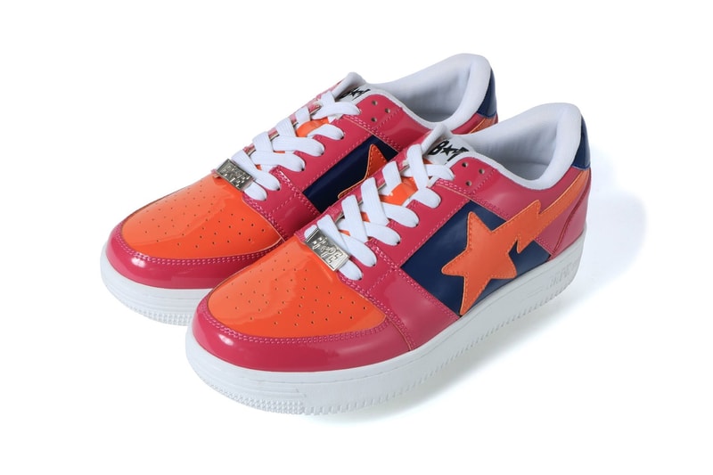 BAPE Color Block BAPESTA Low Release spring summer 2019 a bathing ape sneakers orange pink sta motive navy blue 